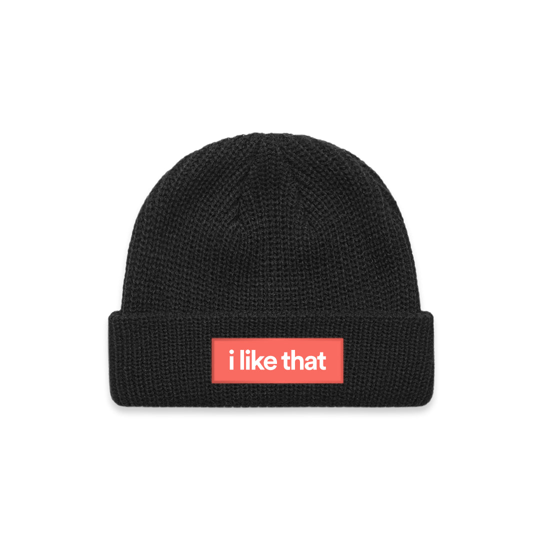 i Like That Cuff Beanie Black – Signature Builder Knit