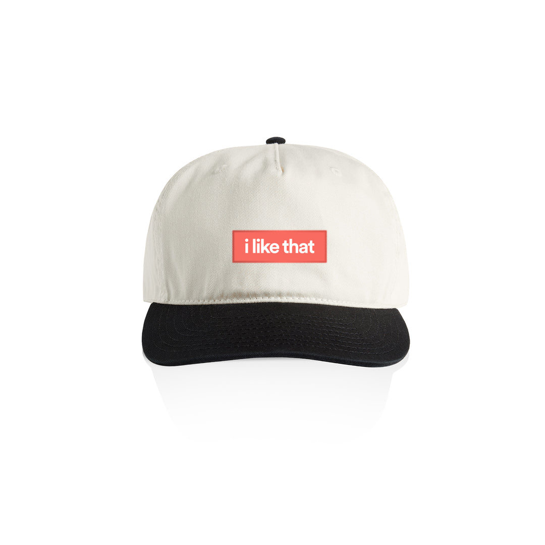 i Like That Two-Tone White Cap – Signature Builder Streetwear