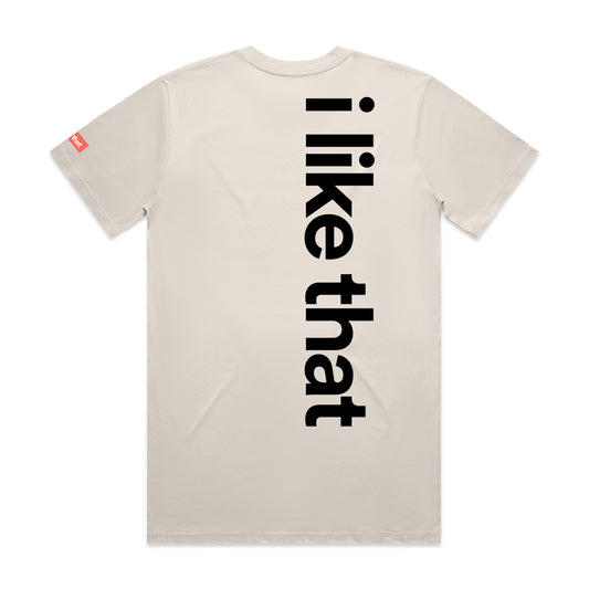 i like that Signature Logo Tee in Bone