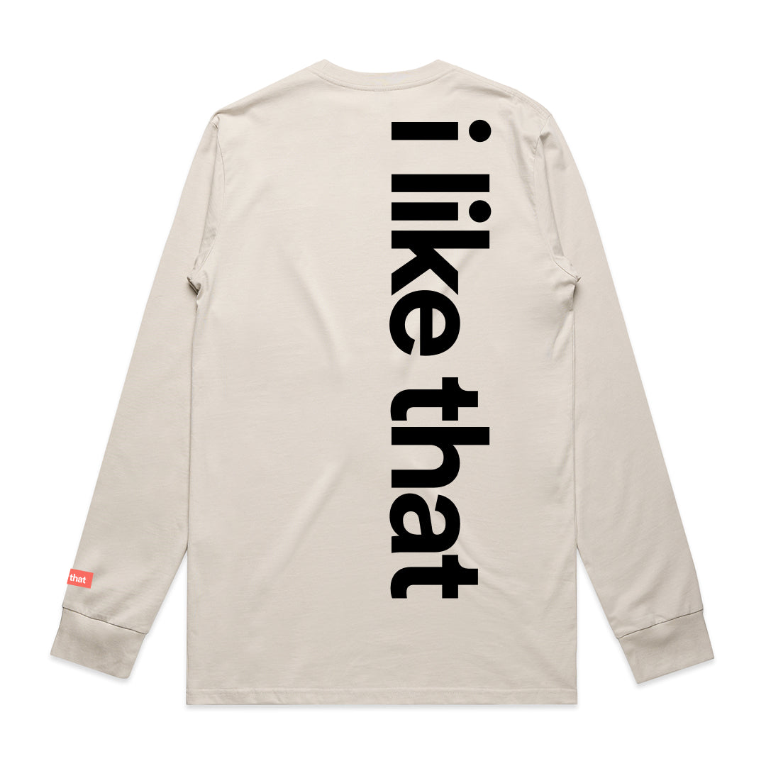 i like that Signature Logo Long Sleeve in Bone