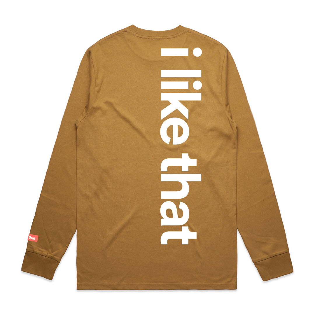 i like that Signature Logo Long Sleeve in Camel
