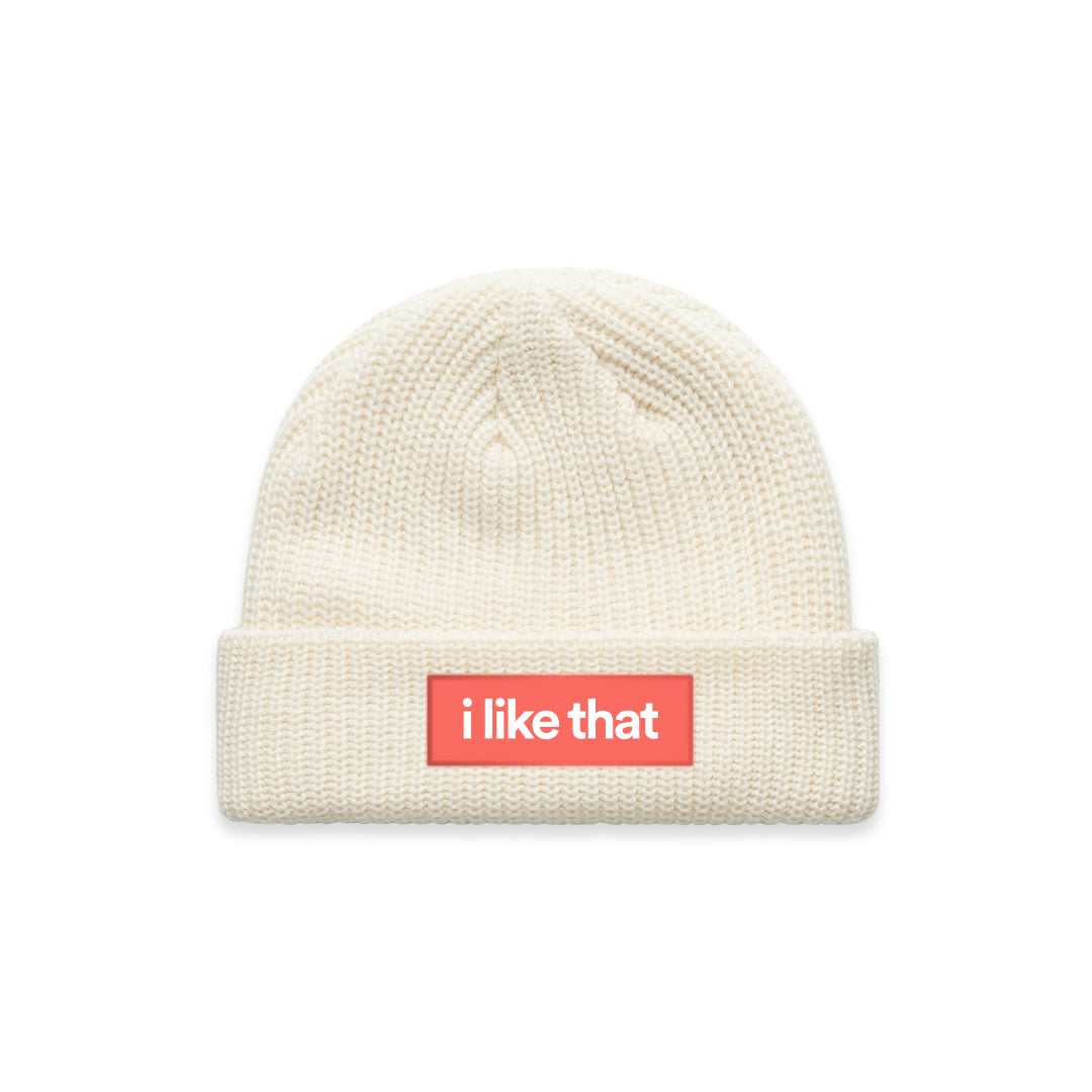 i like that Cuff Beanie Ecru – Signature Builder Knit