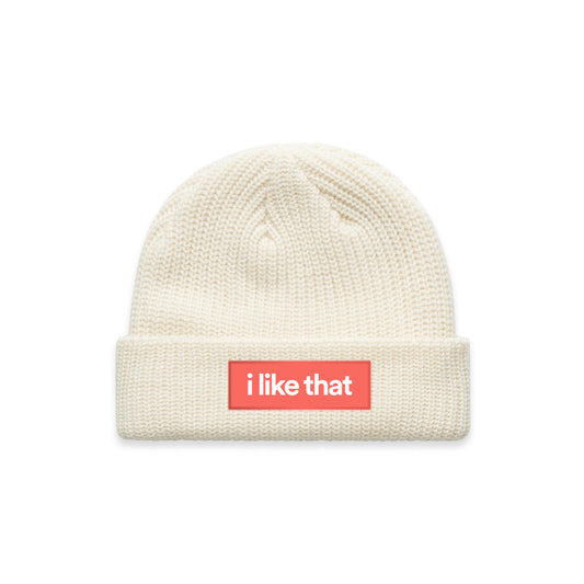i Like That Cuff Beanie Ecru – Signature Builder Knit