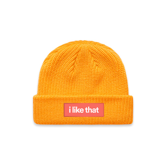 i Like That Cuff Beanie Gold – Signature Builder Knit