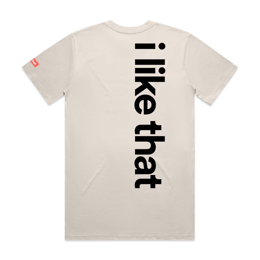 i like that Signature Logo Tee in Bone
