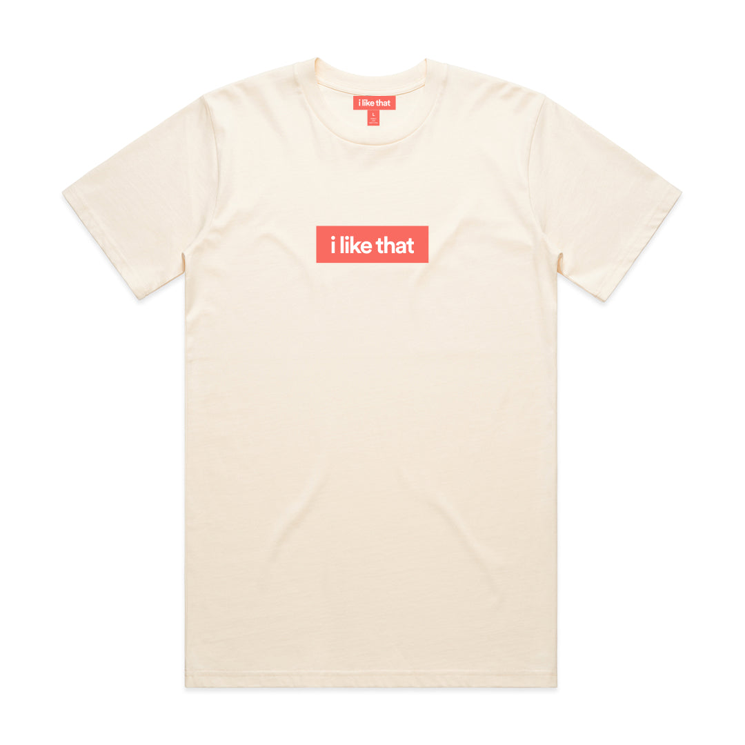 i like that Signature Logo Tee in Ecru