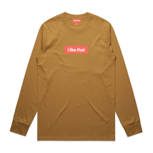 i Like That Signature Logo Long Sleeve in Camel