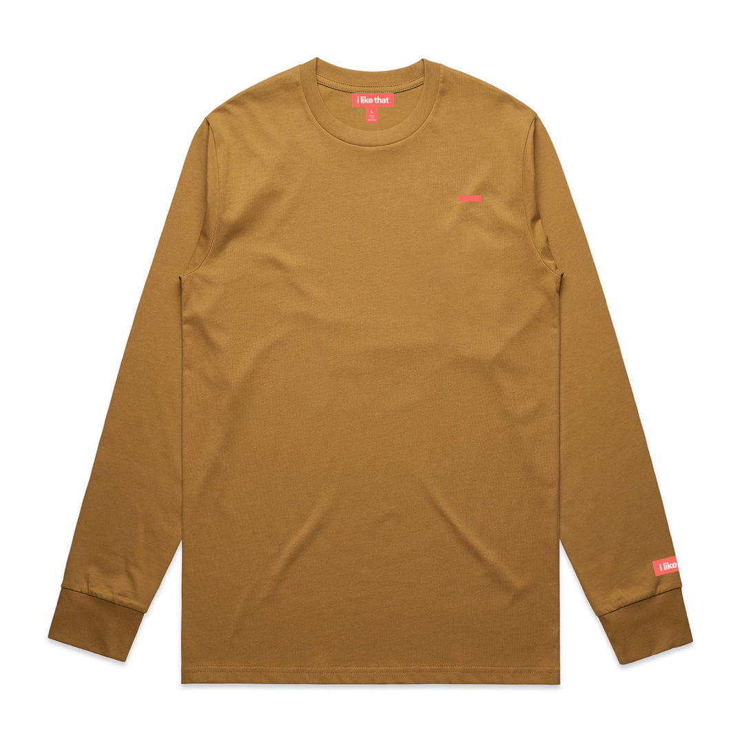 i like that Signature Logo Long Sleeve in Camel