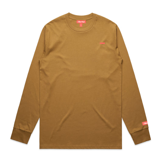 i like that Signature Logo Long Sleeve in Camel