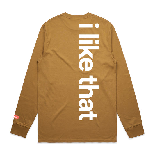 i like that Signature Logo Long Sleeve in Camel