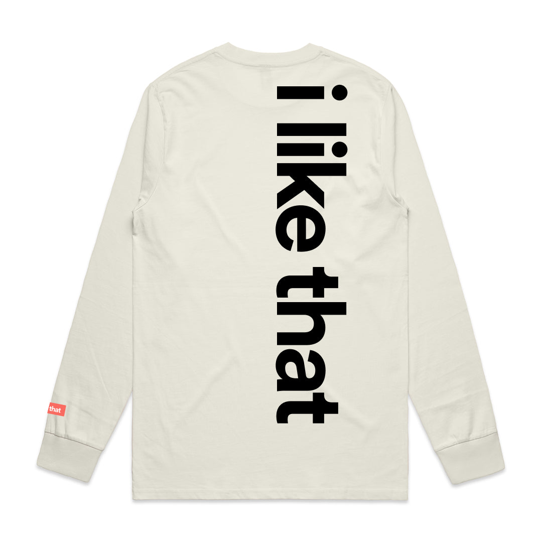 i like that Signature Logo Long Sleeve in Ecru
