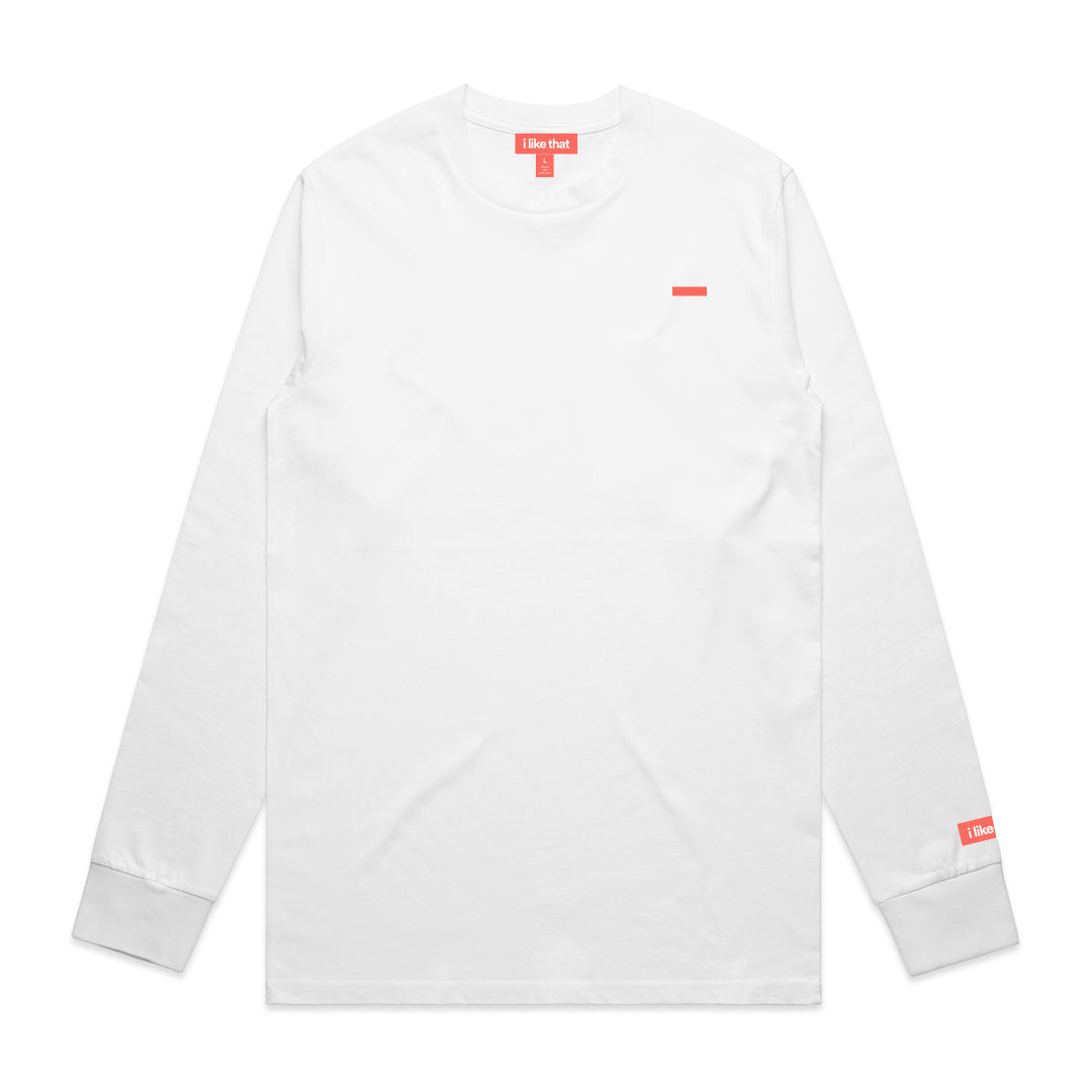 i like that Signature Logo Long Sleeve in White