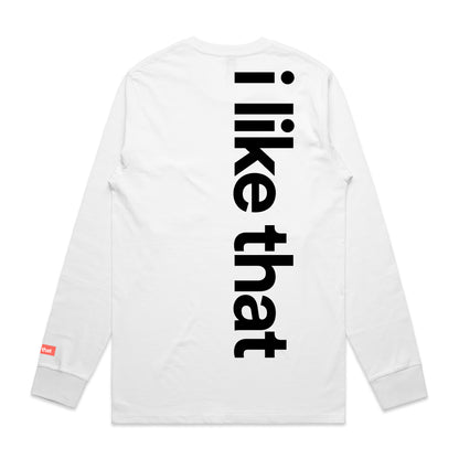 i like that Signature Logo Long Sleeve in White