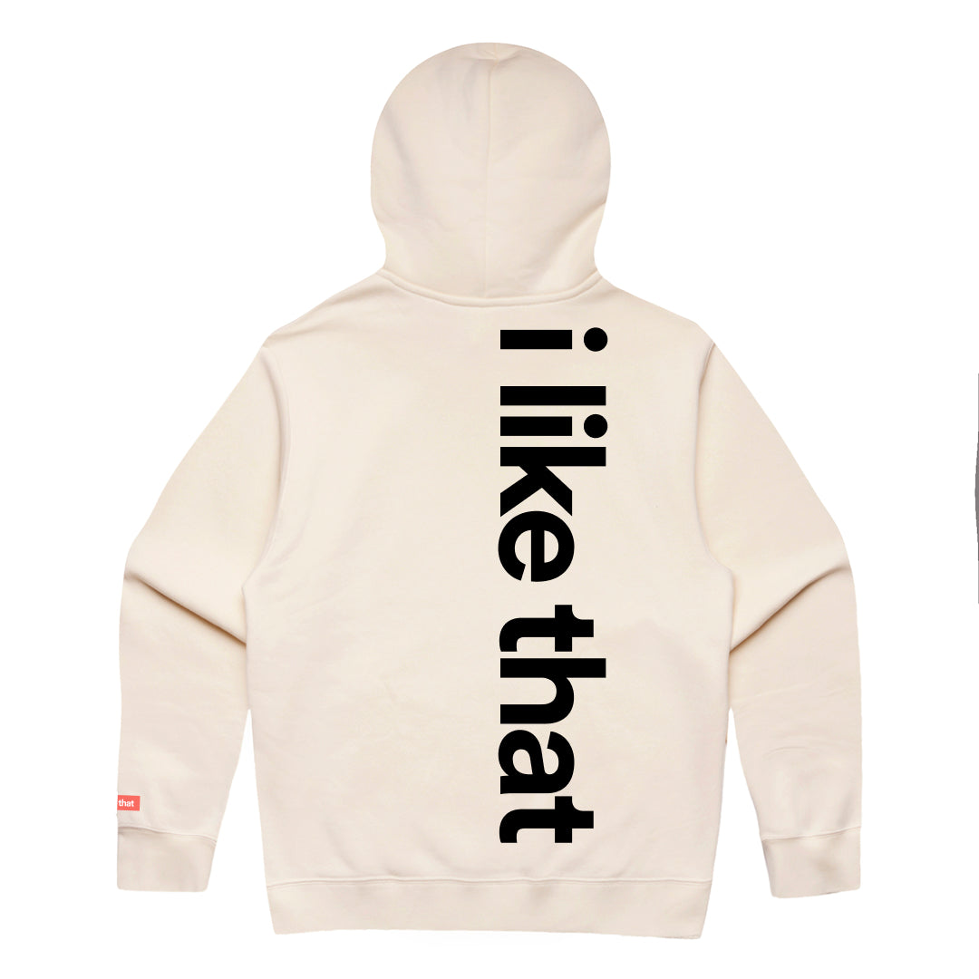 i like that Supply Hoodie Ecru | Signature Logo Streetwear