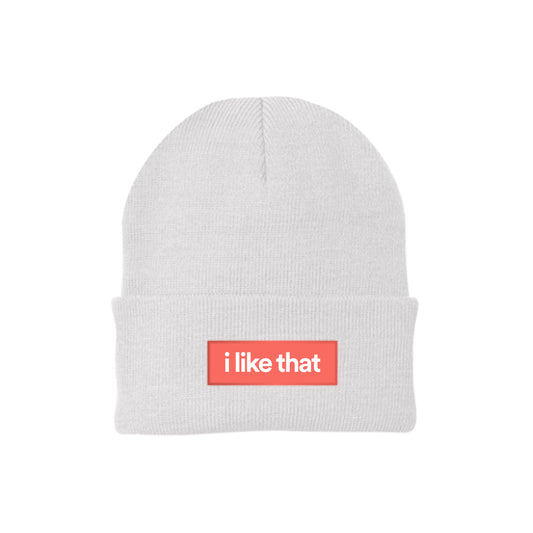 i Like That Cuff Knit Beanie White – Signature Builder Fit